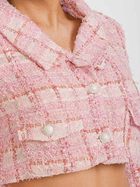 WOMEN'S LONG SLEEVE BLAZER & ZIP UP MINI SKIRT PLAID 2PC. SET