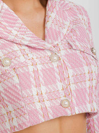 WOMEN'S LONG SLEEVE BLAZER & ZIP UP MINI SKIRT PLAID 2PC. SET