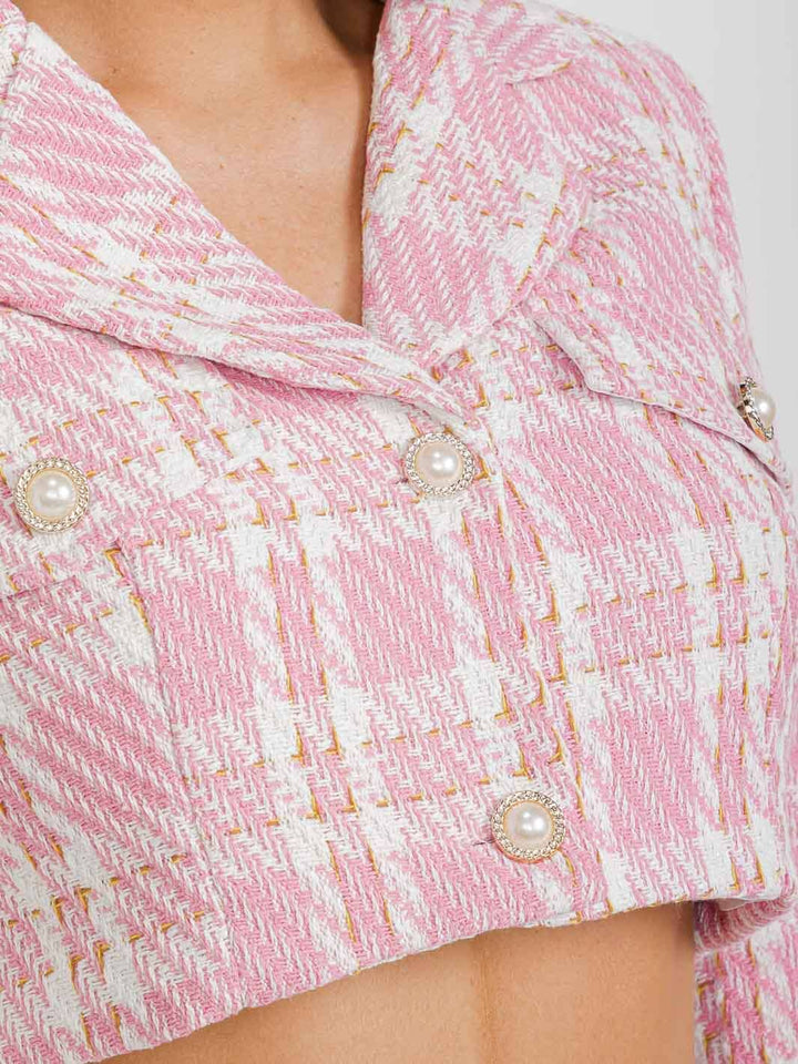 WOMEN'S LONG SLEEVE BLAZER & ZIP UP MINI SKIRT PLAID 2PC. SET