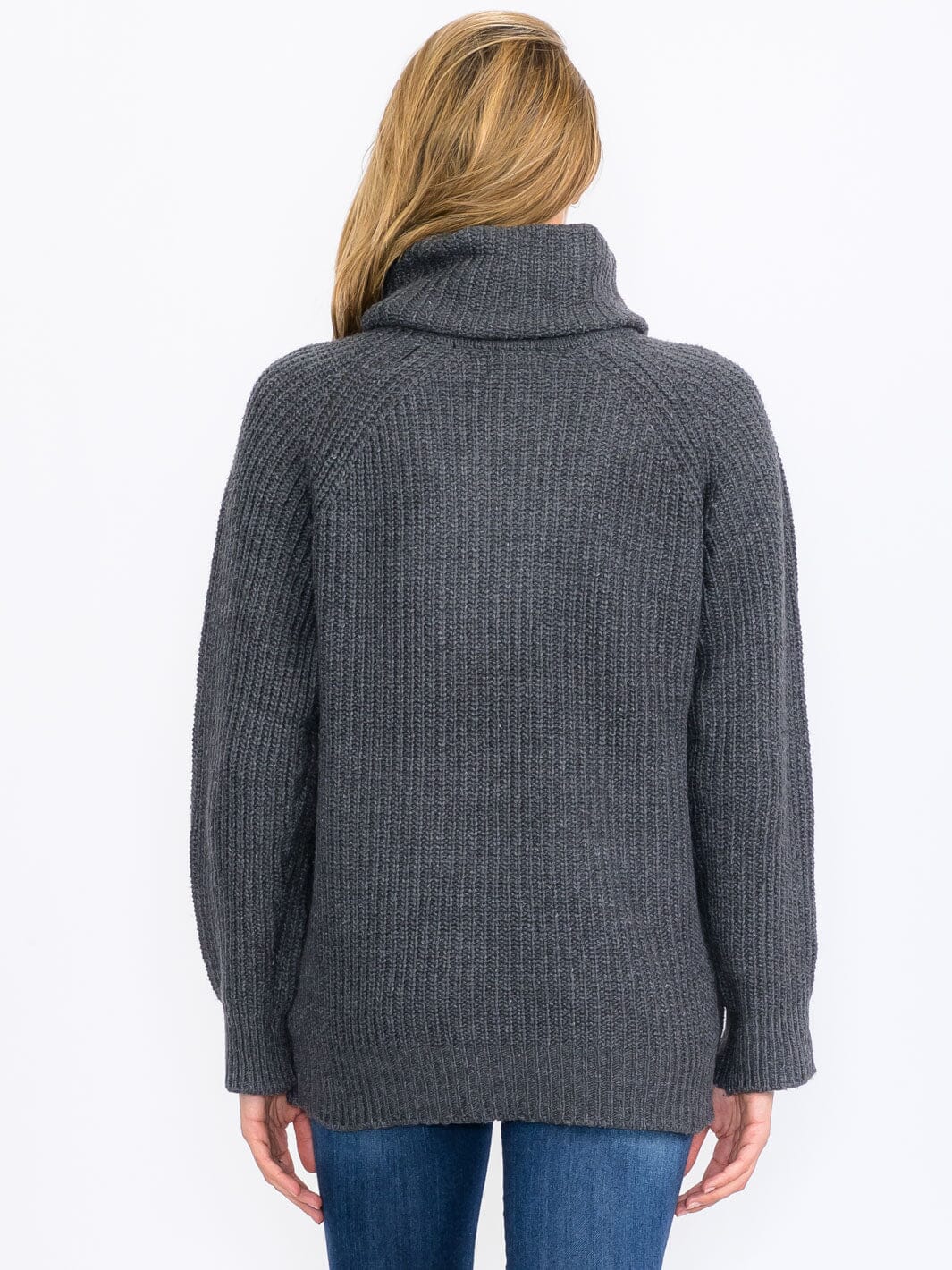 WOMEN'S LONG SLEEVES TURTLE NECK PULLOVER KNIT SWEATER