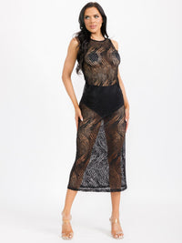 WOMEN'S SLEEVELESS KNIT MAXI COVER UP DRESS