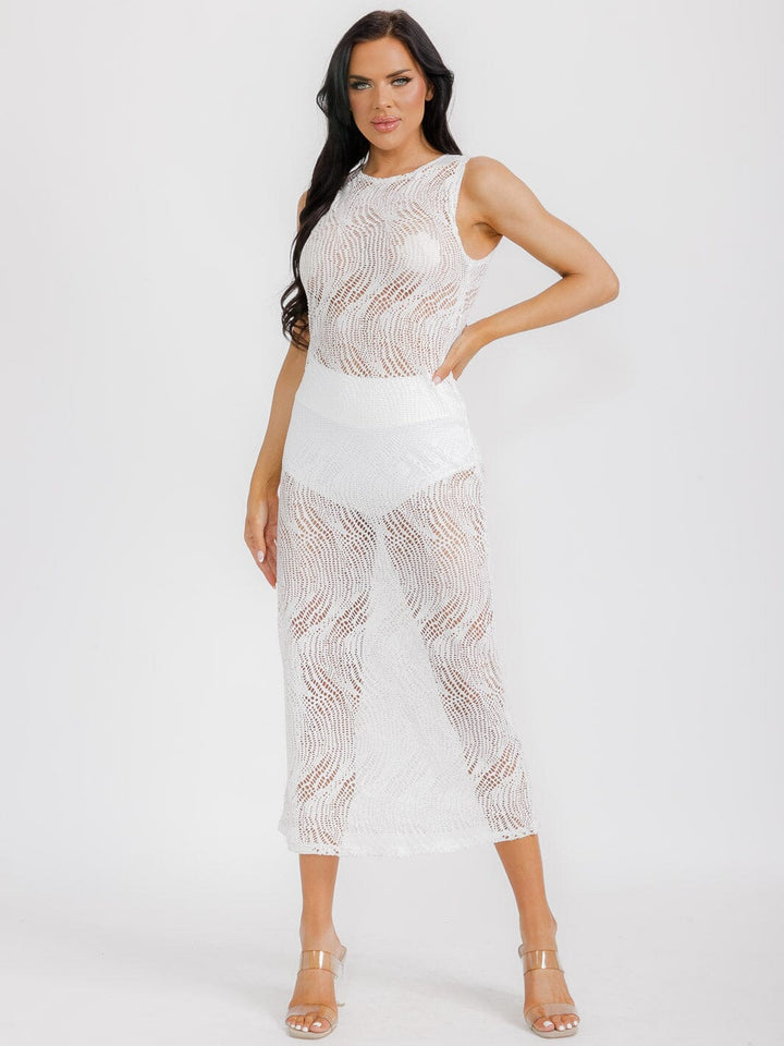 WOMEN'S SLEEVELESS KNIT MAXI COVER UP DRESS