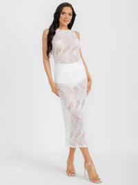 WOMEN'S SLEEVELESS KNIT MAXI COVER UP DRESS