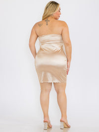 PLUS SIZE SLEEVELESS STUDS DETAILED BODYCON MINI DRESS