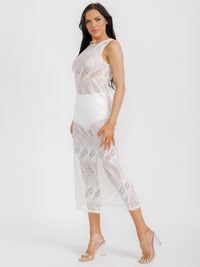 WOMEN'S SLEEVELESS KNIT MAXI COVER UP DRESS