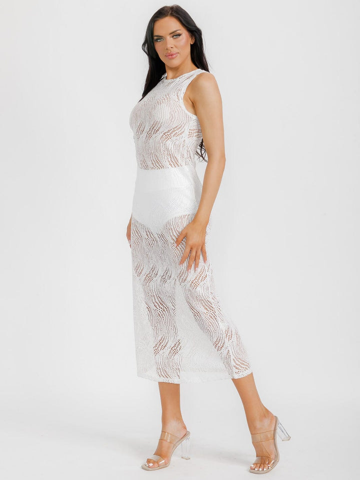 WOMEN'S SLEEVELESS KNIT MAXI COVER UP DRESS