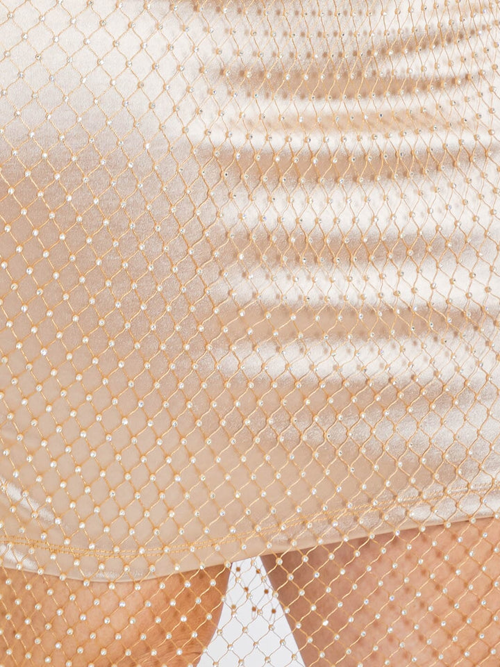 PLUS SIZE SLEEVELESS STUDS DETAILED BODYCON MINI DRESS