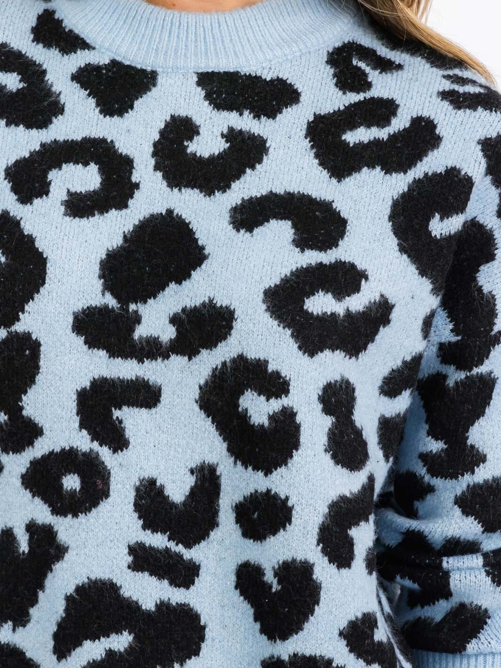 WOMEN'S LONG SLEEVES PULLOVER COLORBLOCK ANIMAL PRINT SWEATER