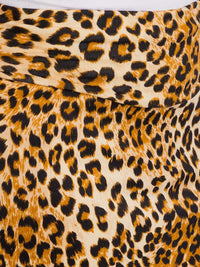 PLUS SIZE ELASTIC WAIST ANIMAL PRINT MAXI SKIRT