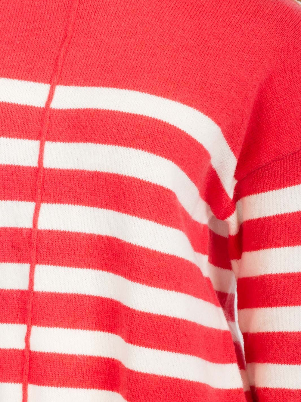 WOMEN'S LONG SLEEVE COLORBLOCK STRIPES PULLOVER SWEATER