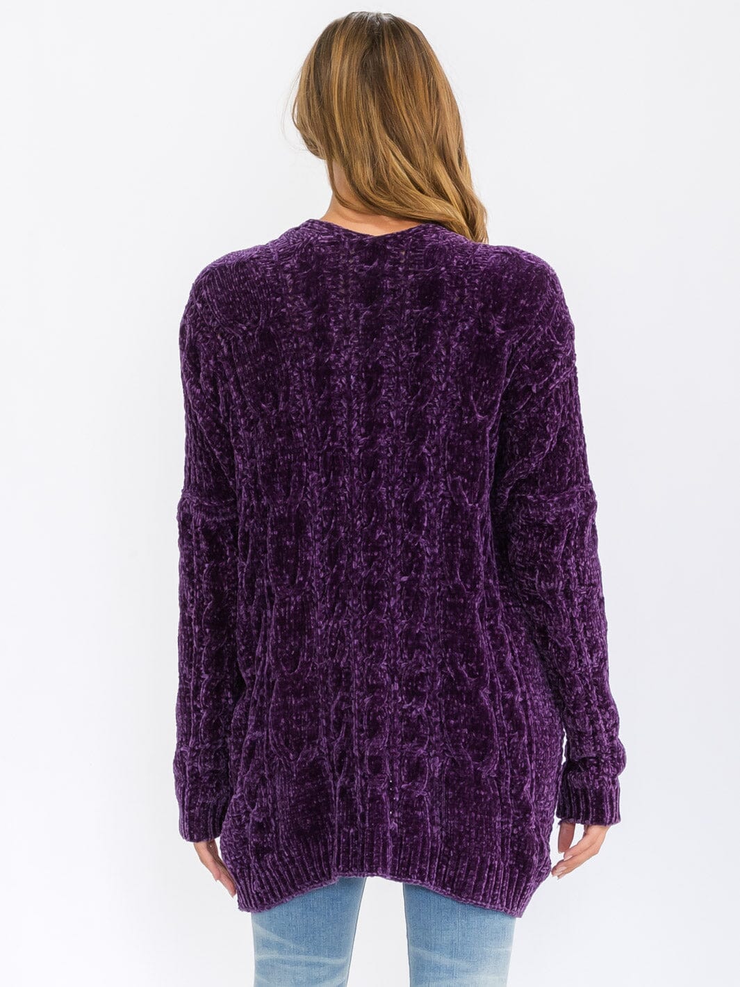 WOMEN'S LONG SLEEVE OPEN FRONT POCKETS CARDIGAN