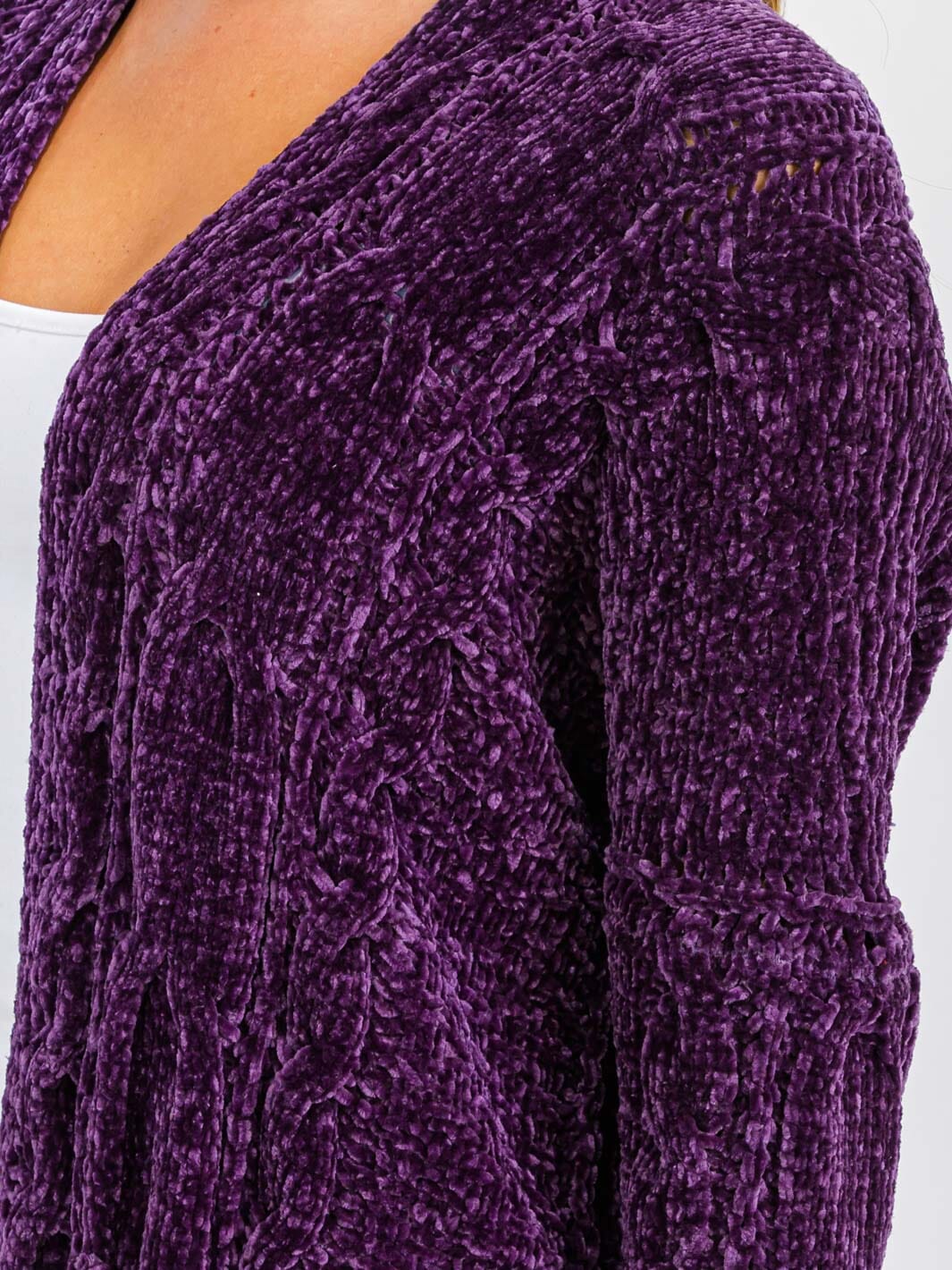 WOMEN'S LONG SLEEVE OPEN FRONT POCKETS CARDIGAN