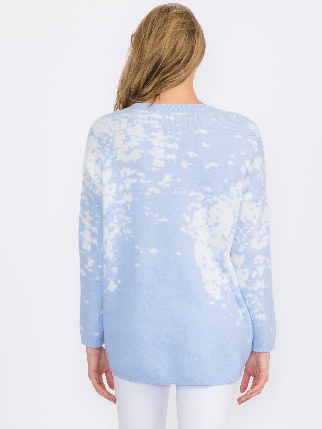 WOMEN'S LONG SLEEVES PULLOVER HIGH-LOW COLORBLOCK TIE DYE SWEATER