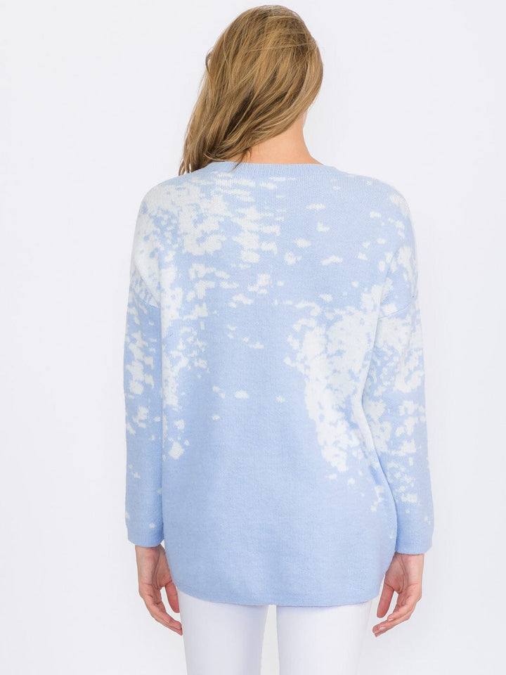 WOMEN'S LONG SLEEVES PULLOVER HIGH-LOW COLORBLOCK TIE DYE SWEATER