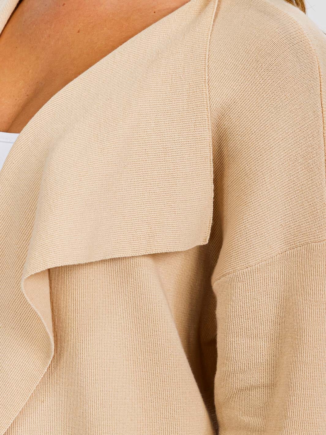 WOMEN'S LONG SLEEVE OPEN FRONT POCKETS DRAPE CARDIGAN