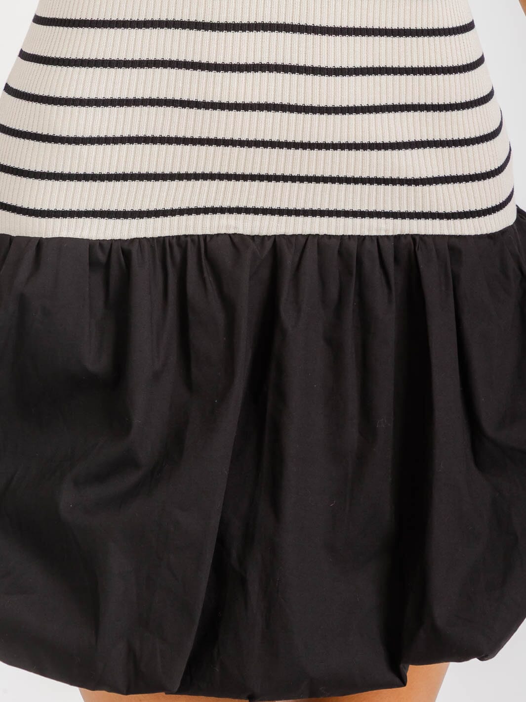 WOMEN'S SLEEVELESS BOTTOM HEM STRIPES TUBE MINI DRESS