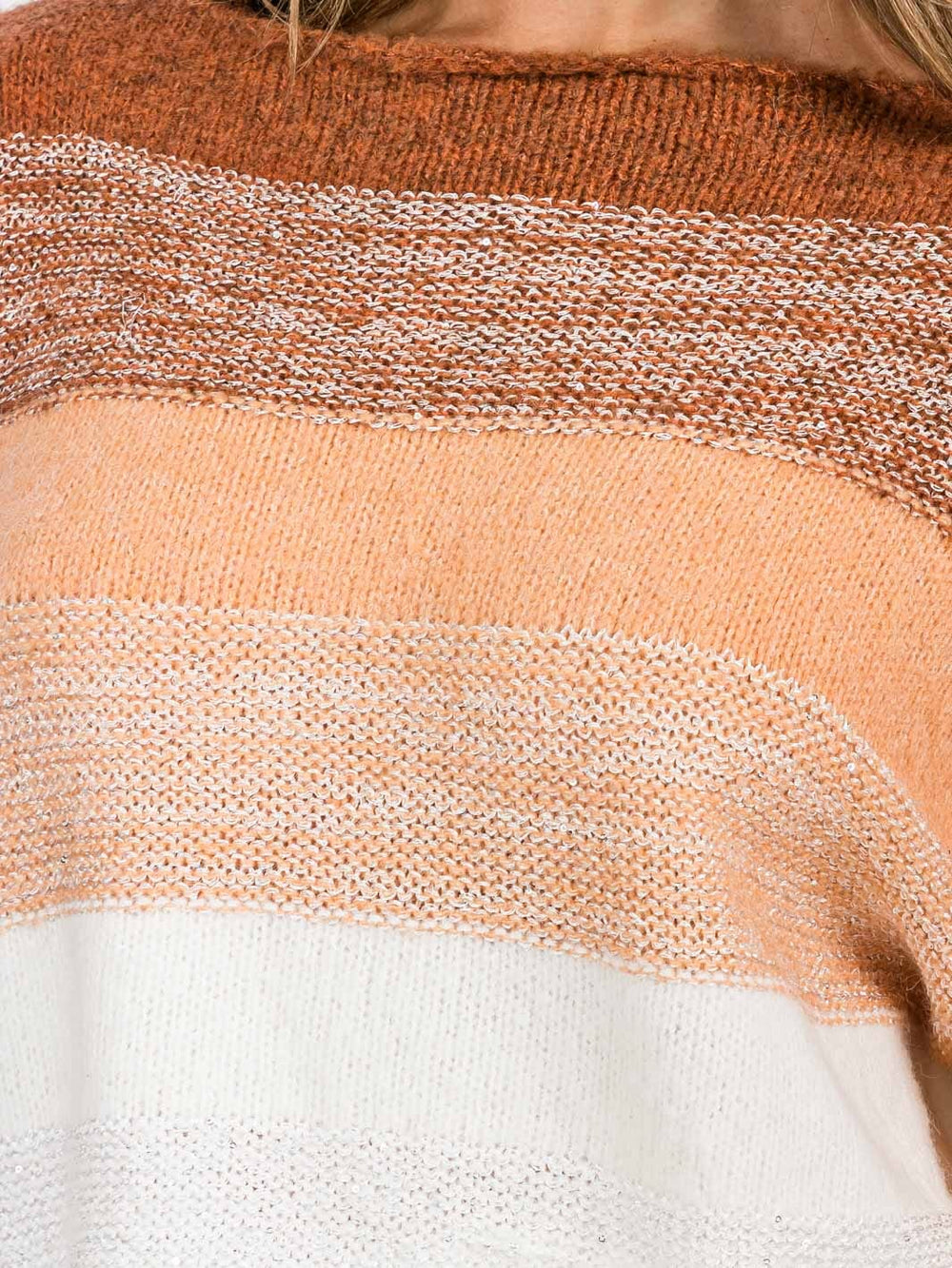 WOMEN'S LONG SLEEVE COLORBLOCK PULLOVER SWEATER