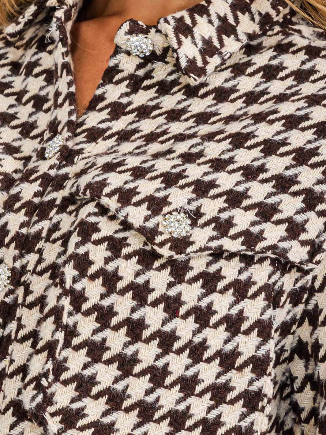 WOMEN'S LONG SLEEVE BUTTON CLOSURE FRONT POCKETS CROP JACKET