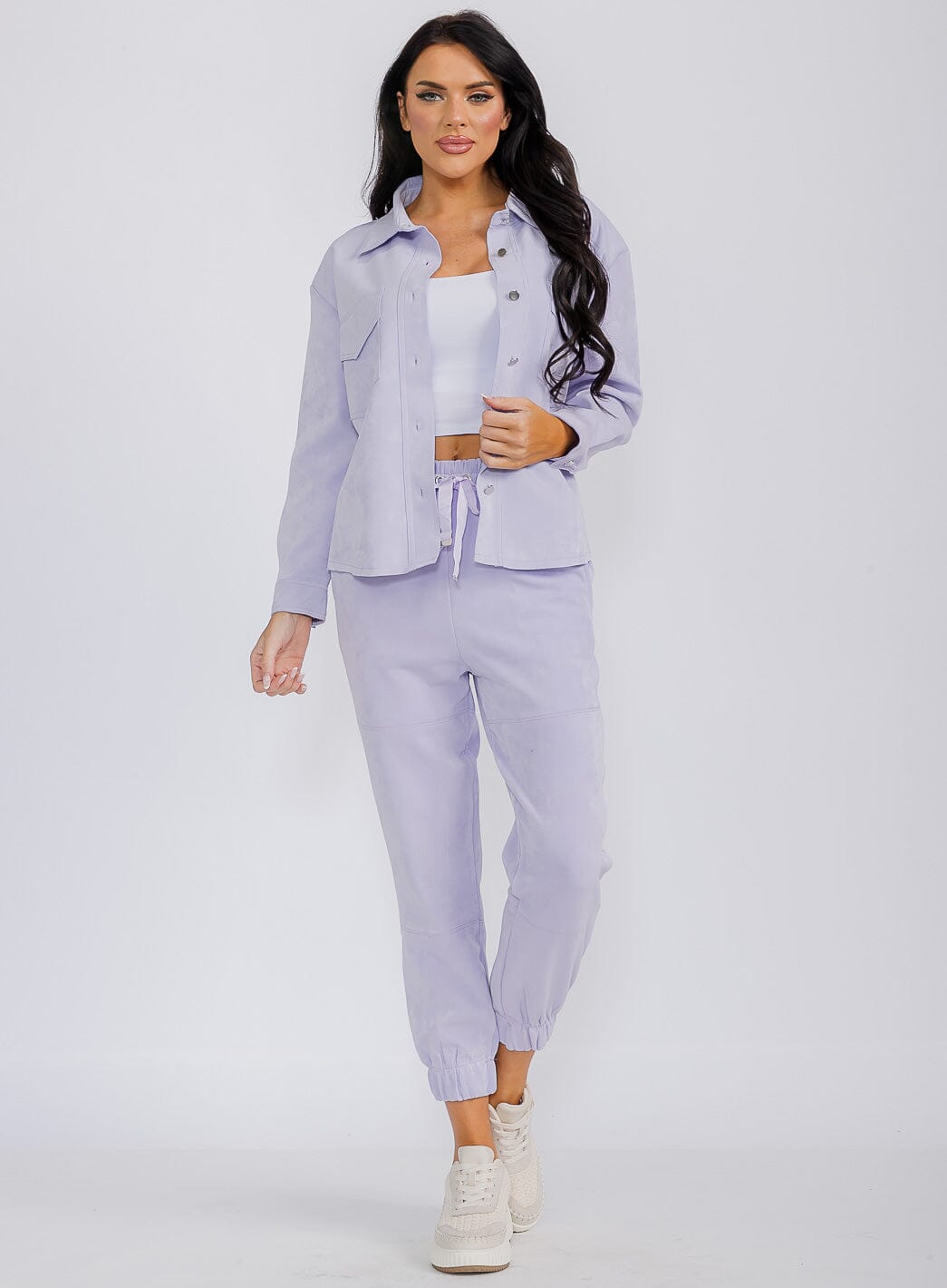 WOMEN'S LONG SLEEVE BUTTON UP FRONT POCKETS TOP