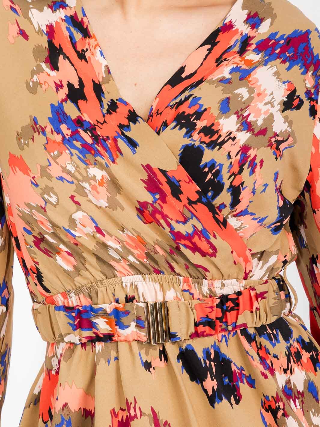 WOMEN'S SHORT SLEEVE BUTTON UP BELTED SATIN MIDI DRESS (Copy)