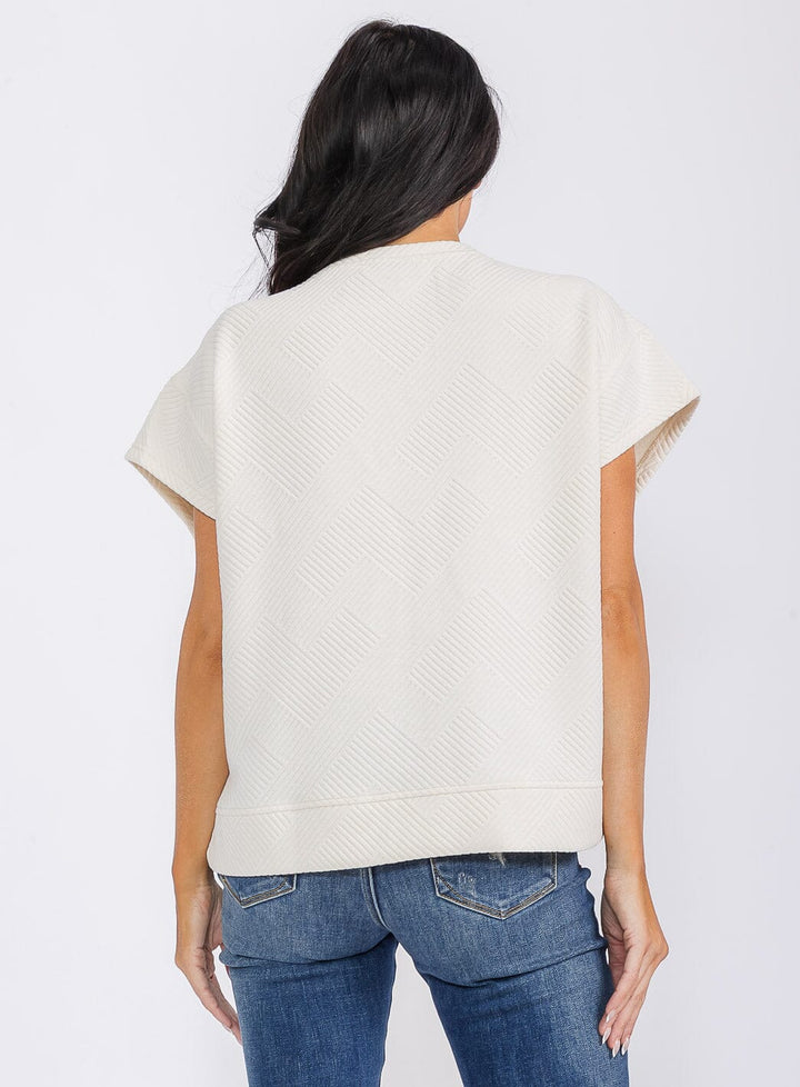 WOMEN'S SHORT SLEEVE SEQUINS GRAPHIC TOP