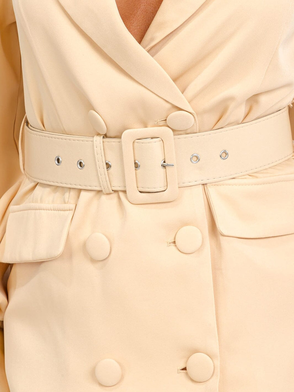 WOMEN'S LONG SLEEVES BUTTON UP BELTED MINI DRESS