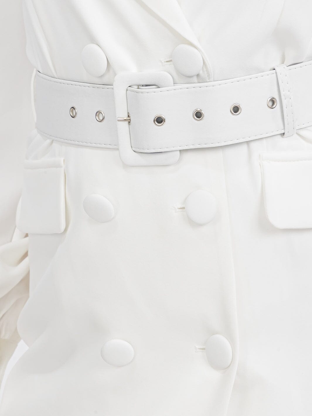 WOMEN'S LONG SLEEVES BUTTON UP BELTED MINI DRESS