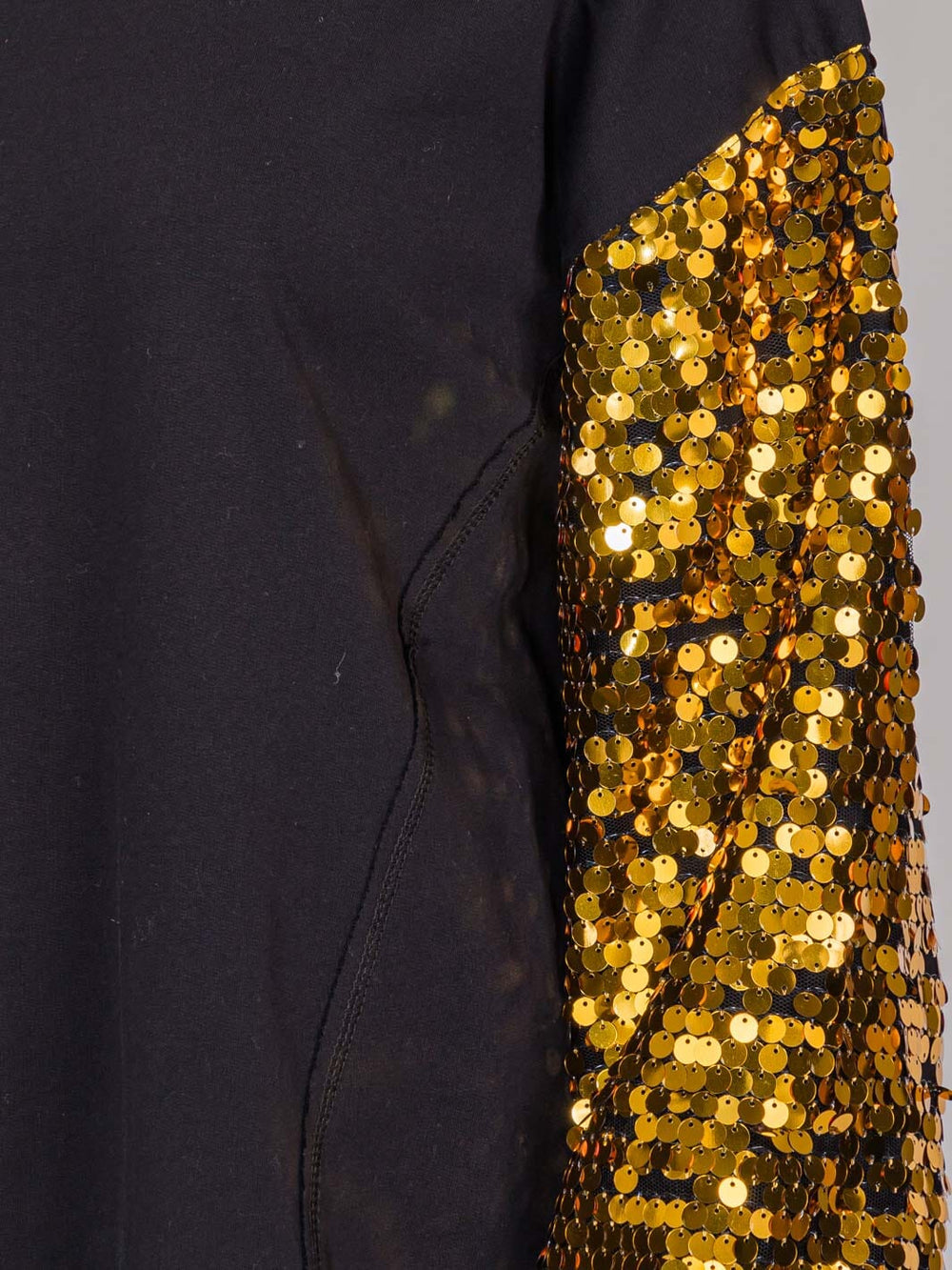 WOMEN'S LONG SEQUINS SLEEVES PULLOVER HIGH-LOW SWEATER