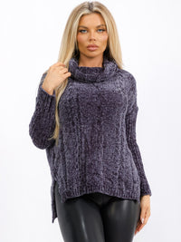 WOMEN'S LONG SLEEVE TURTLE NECK PULLOVER SWEATER