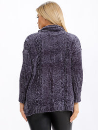 WOMEN'S LONG SLEEVE TURTLE NECK PULLOVER SWEATER