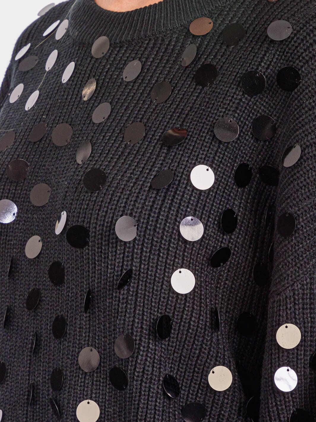 WOMEN'S LONG SLEEVES PULLOVER KNIT SEQUINS SWEATER