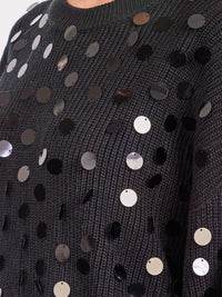 WOMEN'S LONG SLEEVES PULLOVER KNIT SEQUINS SWEATER