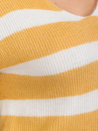 PLUS SIZE LONG SLEEVES PULLOVER V-NECK COLORBLOCK STRIPES SWEATER