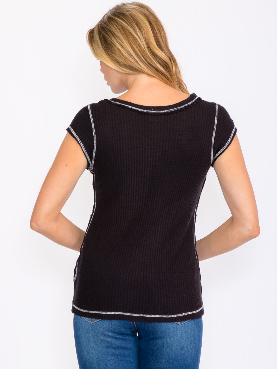 WOMEN'S SHORT SLEEVE V-NECK BASIC TOP