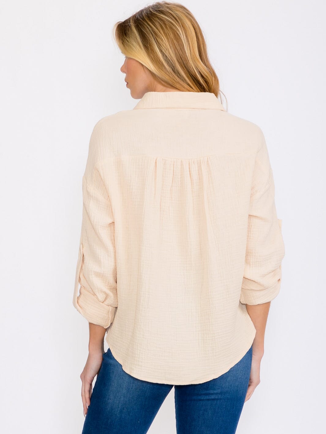 WOMEN'S LONG SLEEVES BUTTON UP BLOUSE TOP