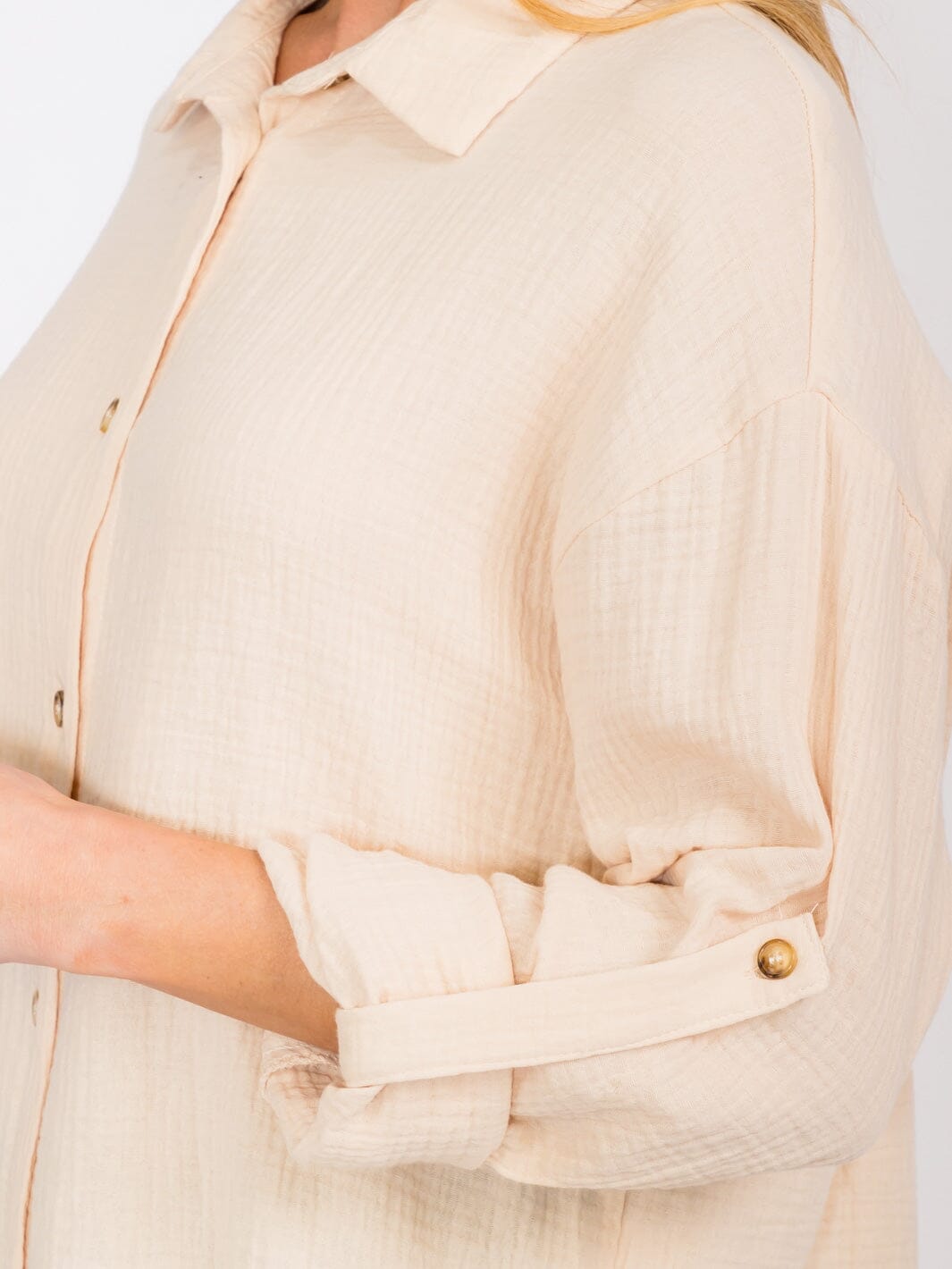 WOMEN'S LONG SLEEVES BUTTON UP BLOUSE TOP