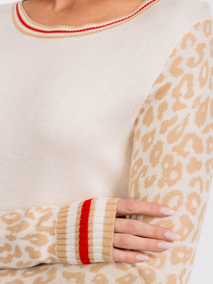 WOMEN'S LONG SLEEVES ANIMAL PRINT TOP