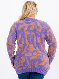 PLUS SIZE LONG SLEEVE COLORBLOCK PULLOVER SWEATER