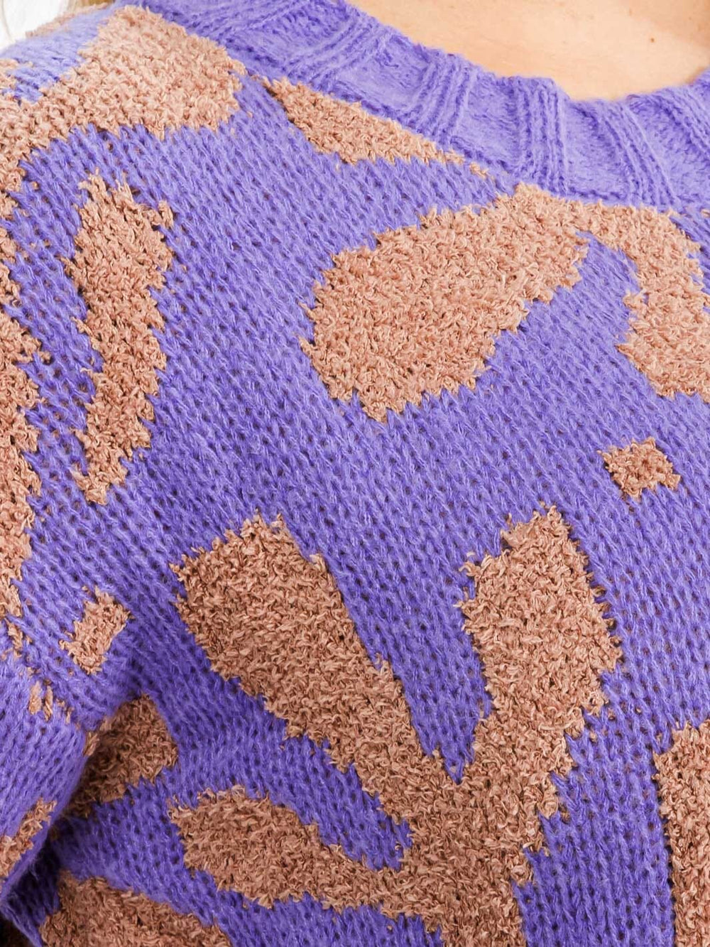 PLUS SIZE LONG SLEEVE COLORBLOCK PULLOVER SWEATER