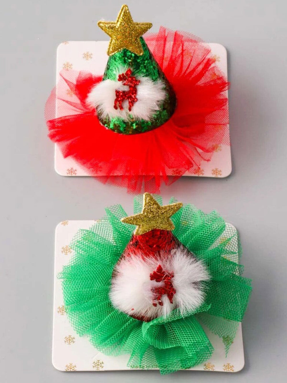 CHRISTMAS HAT HAIR CLIPS