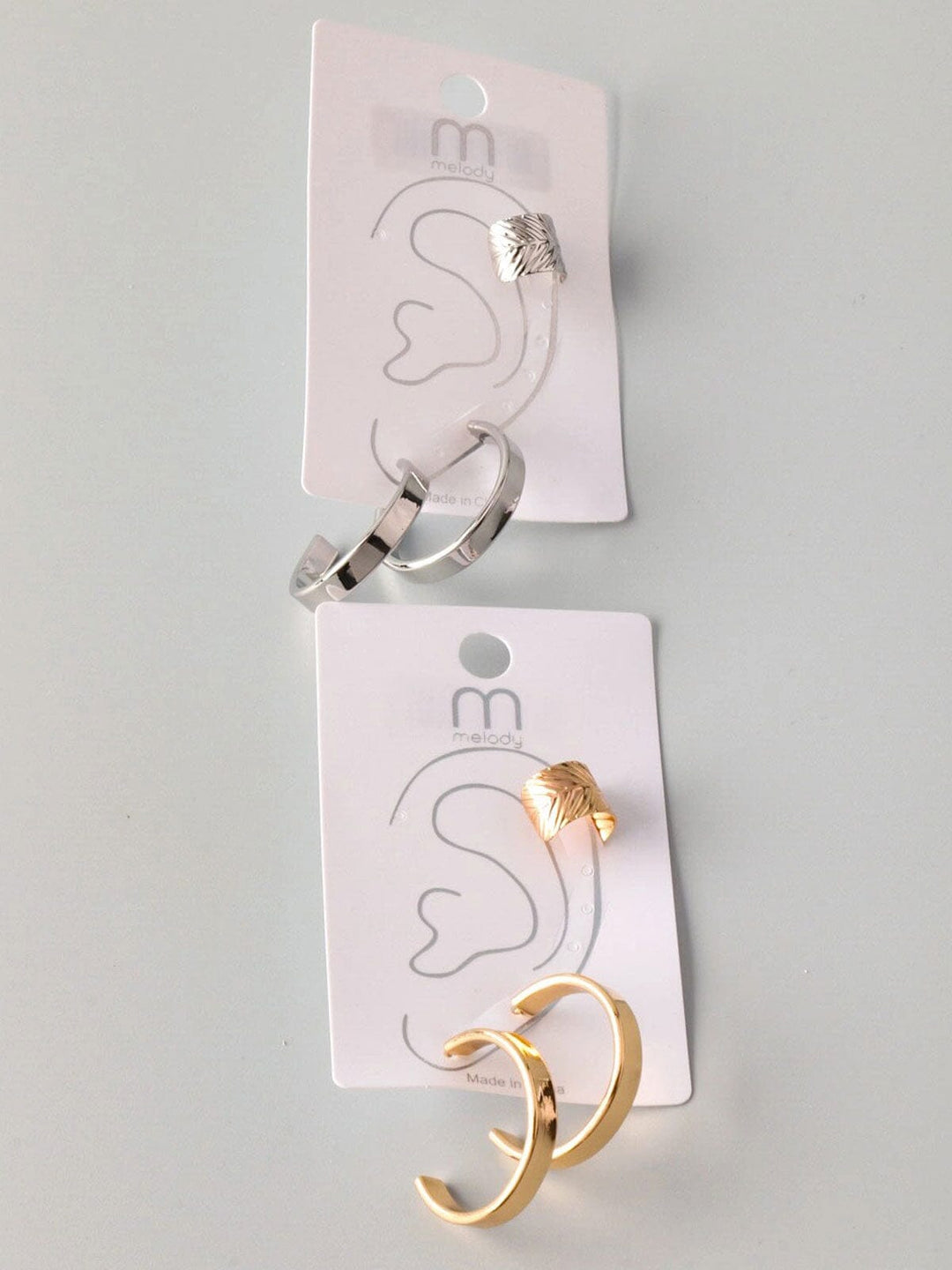FASHION GOLD & SILVER 3 PAIR SET EARRINGS