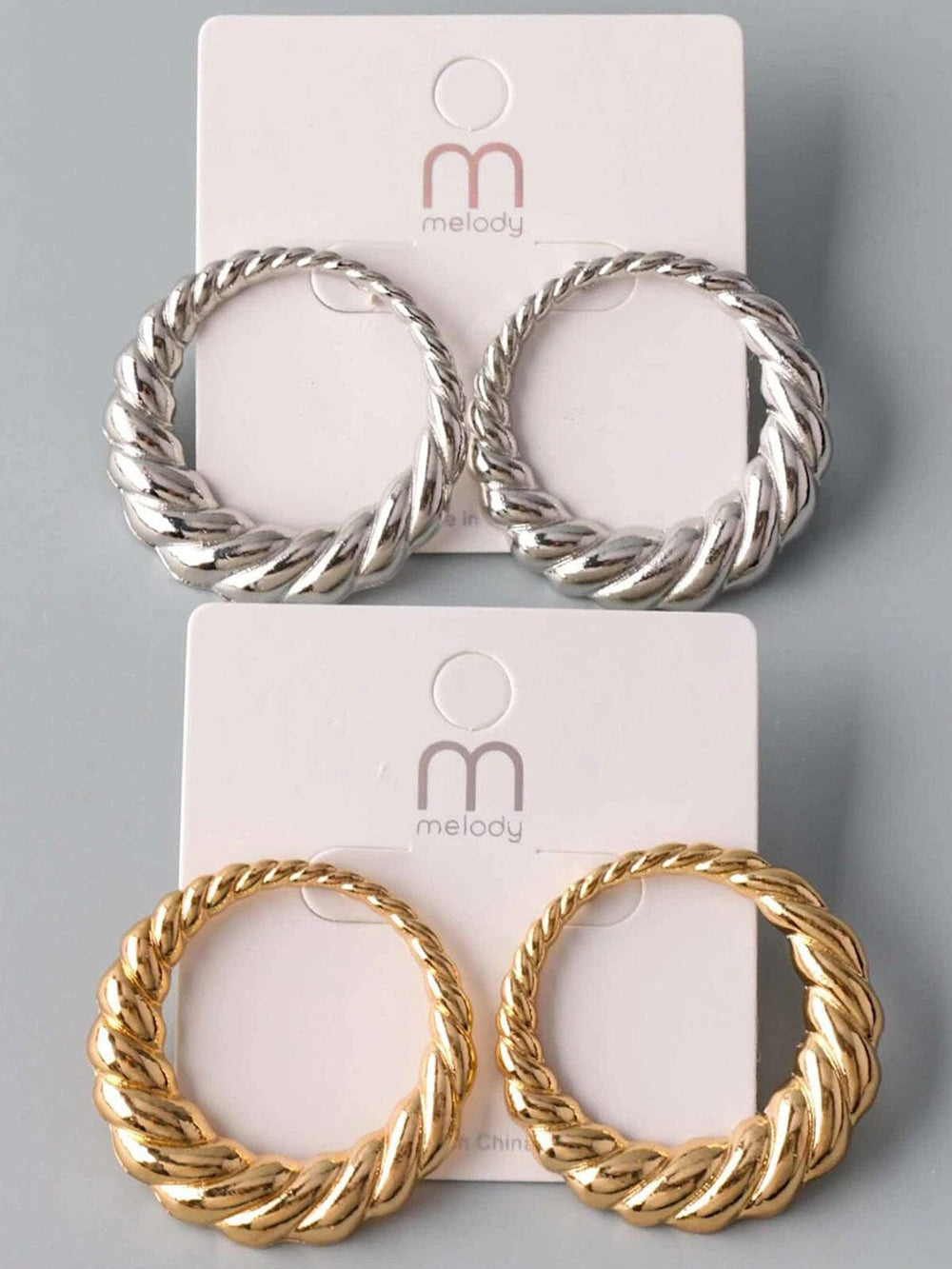 FASHION GOLD & SILVER HOOP EARRINGS
