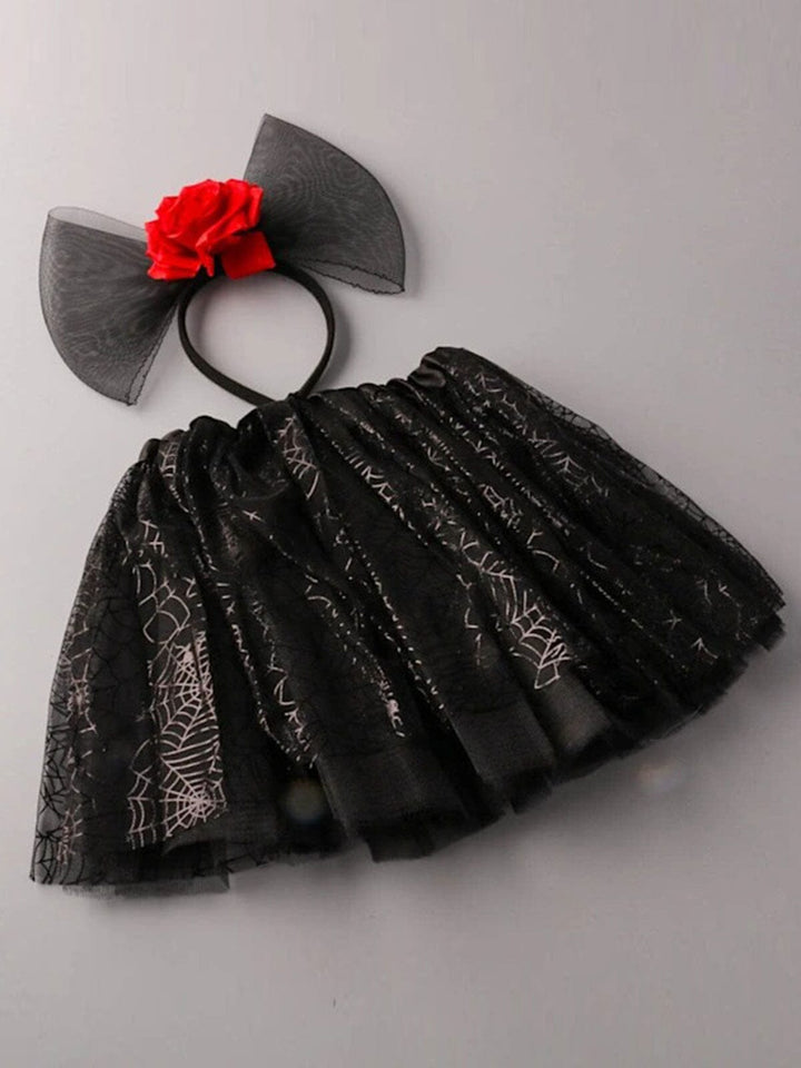 HALLOWEEN 2PC COSTUME SET ROSE HEADBAND AND TUTU SKIRT