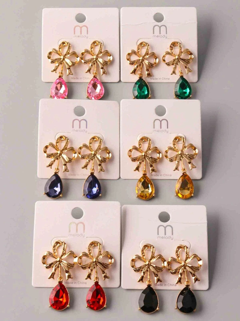 FASHION ASSORTED COLORS FLOWER STUDS EARRINGS