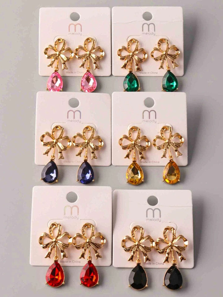 FASHION ASSORTED COLORS FLOWER STUDS EARRINGS