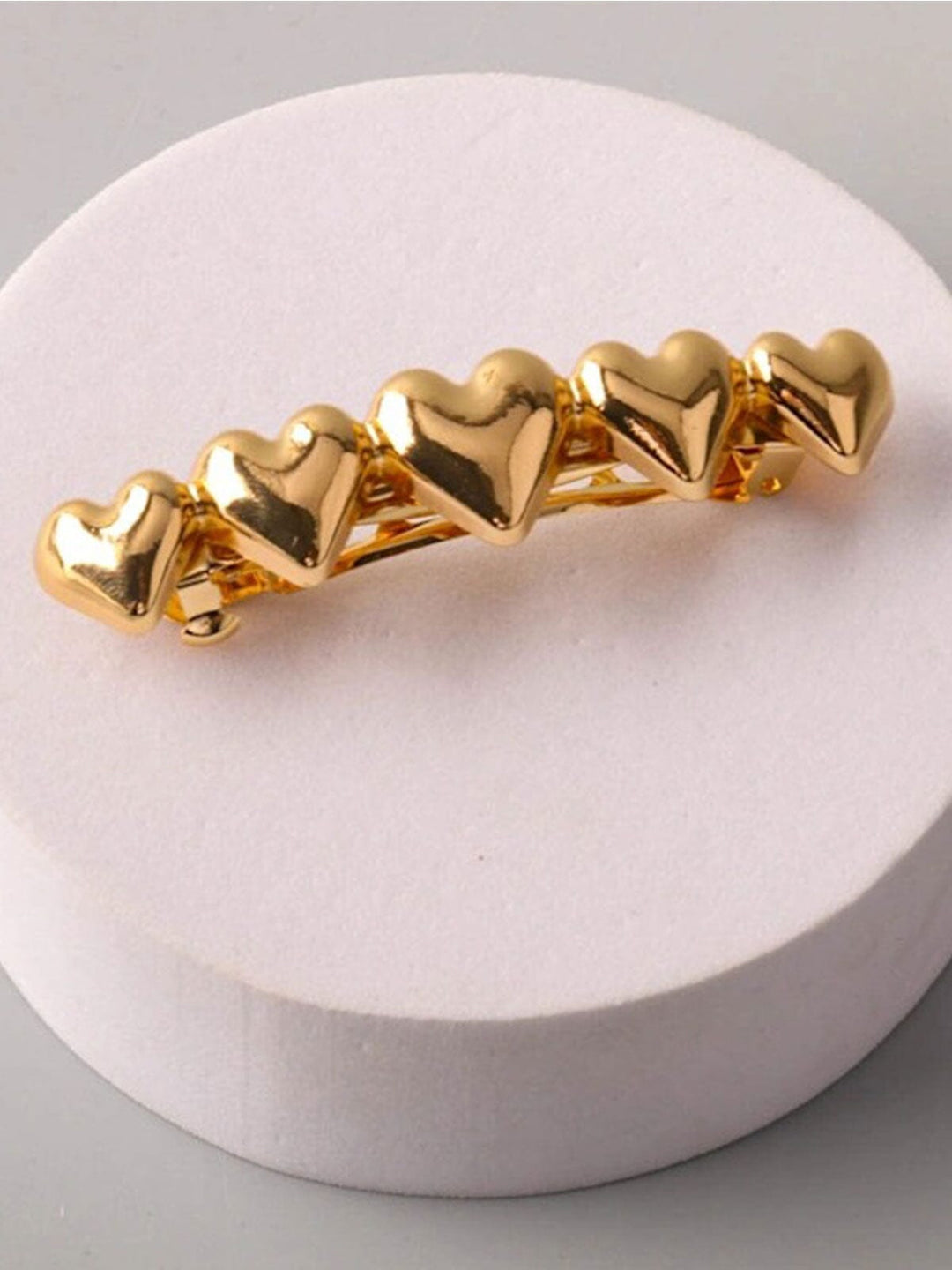 FASHION GOLD & SILVER HEART HAIR CLIPS