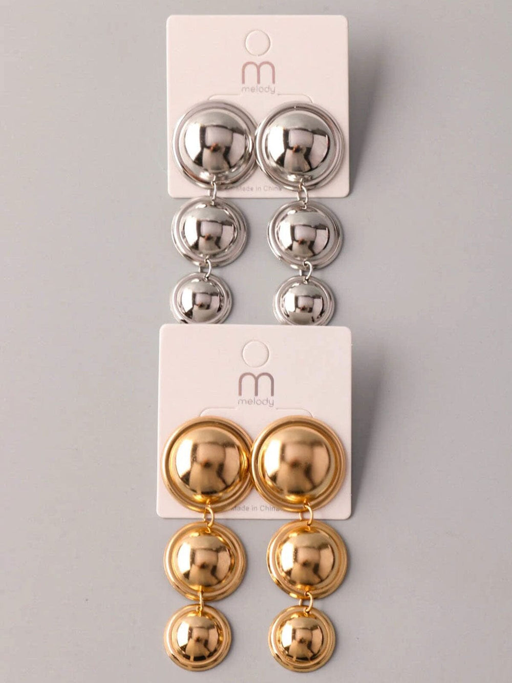 FASHION GOLD & SILVER HANGING EARRINGS