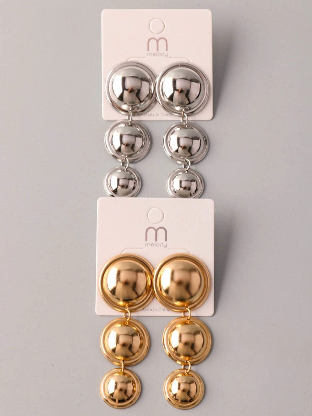 FASHION GOLD & SILVER HANGING EARRINGS