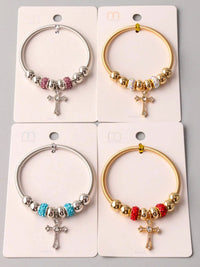 FASHION ASSORTED COLORS CROSS BRACELET