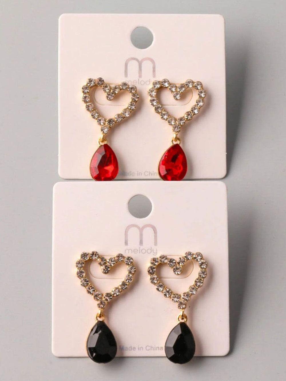 FASHION ASSORTED HEART HANGING EARRINGS